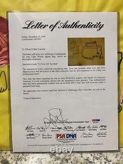 Tiger Woods Jack Nicklaus Autographed Masters Hand Painted Flag PSA/DNA Not UDA