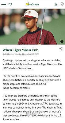 Tiger Woods Masters Debut Amateur Badge Augusta Georgia April 6-9 1995 Psa 5 Ex