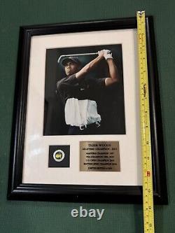 Tiger Woods Pga Official Golf Marker Masters 2001 Framed Photo #/2000 Rare