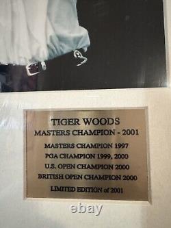 Tiger Woods Pga Official Golf Marker Masters 2001 Framed Photo #/2000 Rare