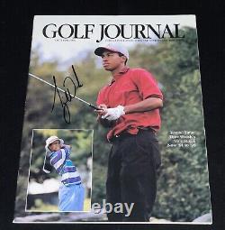 Tiger Woods Signed Golf Journal Magazine JSA LOA Auto Grade 10 Vintage Masters