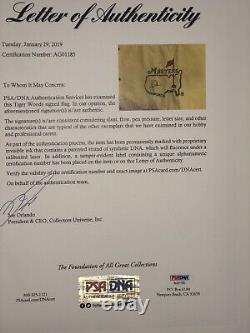 Tiger woods signed undated masters flag PSA/DNA 5x masters winner 2019 Rare