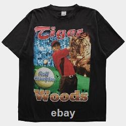 Vintage 90s tiger woods bootleg rap tee t shirt large Golf Masters Champion