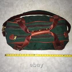 Vtg Masters Belding Sports Golf Leather Canvas Brown Duffle Bag Tiger Woods Lg